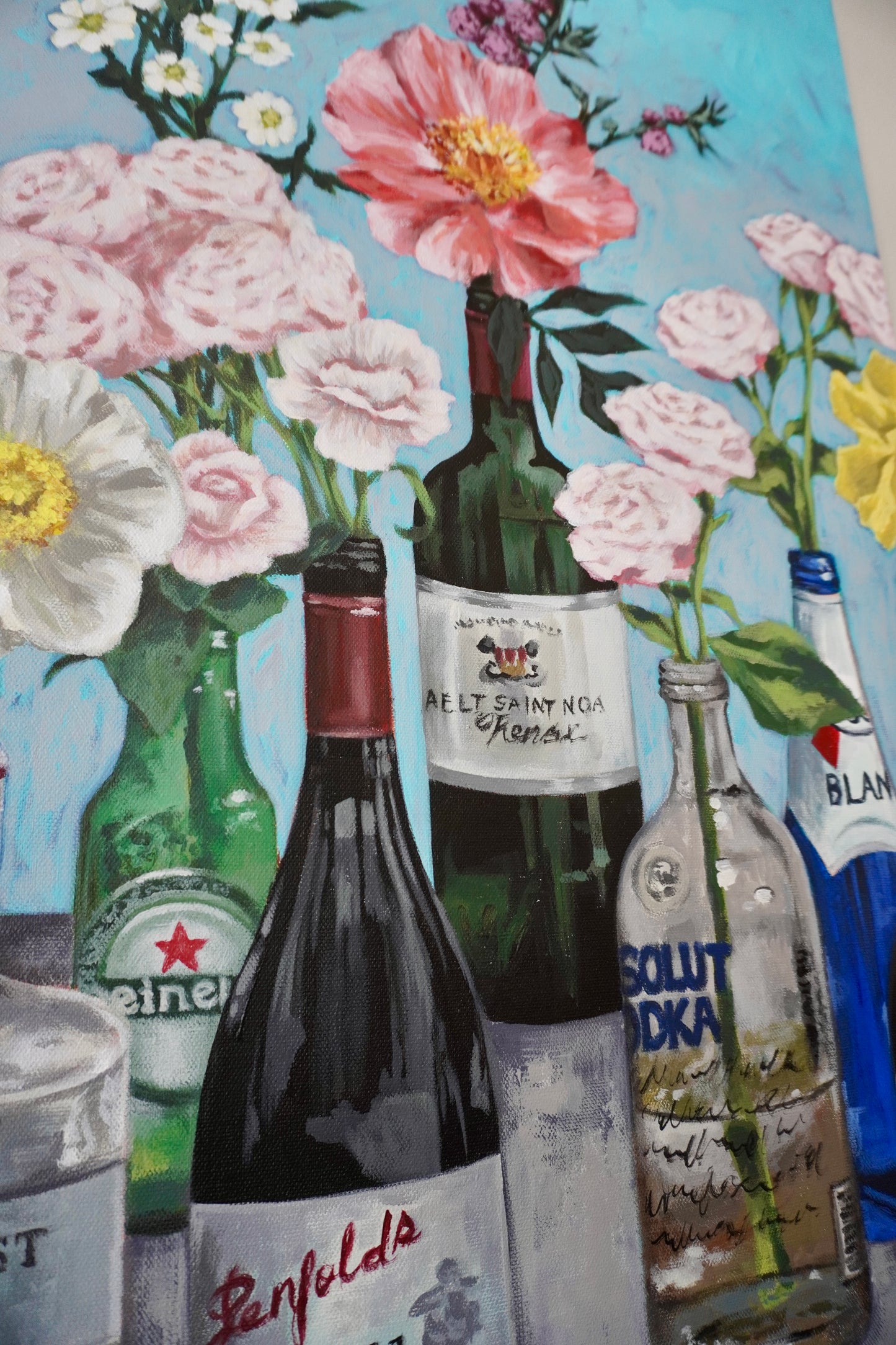 Bloom and Bottles Original Painting