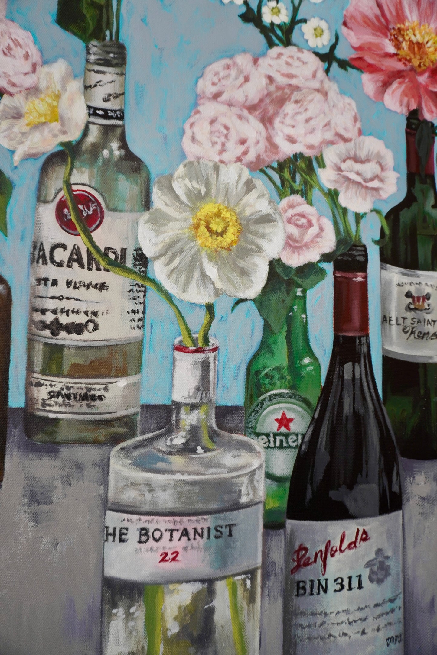 Bloom and Bottles Original Painting