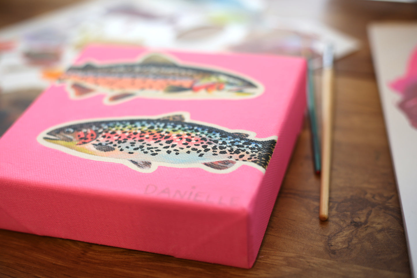 Pink Trout #2 Original Painting