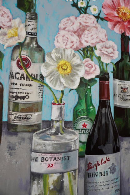 Bloom and Bottles Original Painting