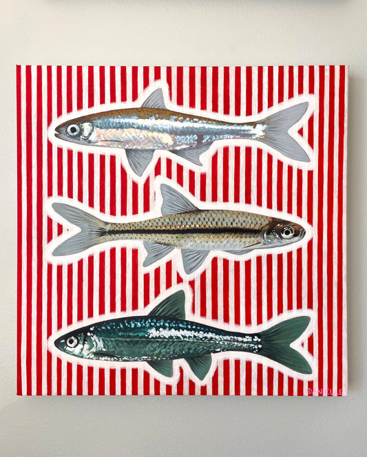Striped Minnows Original Painting