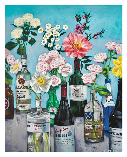 Bloom and Bottles Print