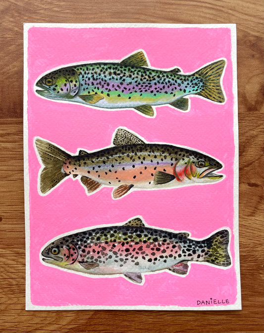 Pink Trout Original Painting